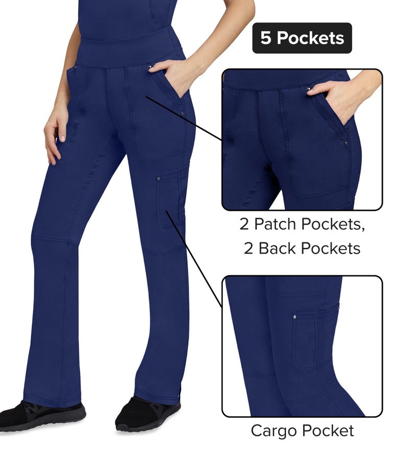 Healing Hands Women's Scrub Pant Tori Cargo Bottoms with 5 Pockets and 2-Way Stretch Fabric 9133P, S Petite, Navy - Image 4